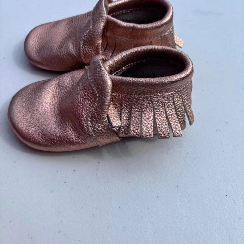 Moccasins toddler size 6 slip on‎ shoes fringe and glitter